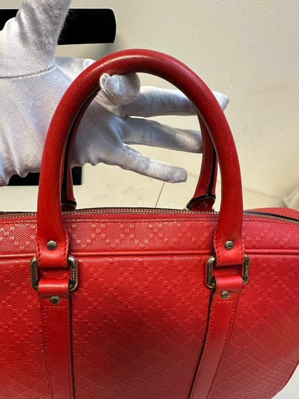 Gucci Red Leather Laptop Bag - Picture 10 of 17